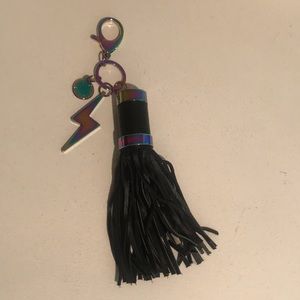 RebeccaMinkoff PowerTassel Black Leather/Oil Slick